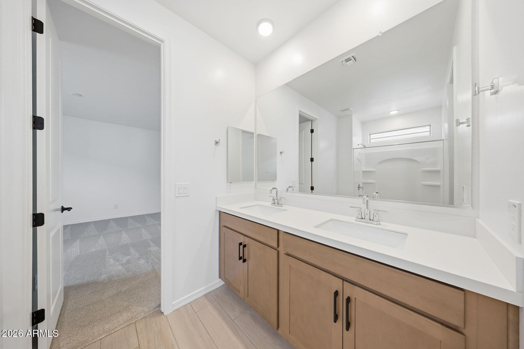 705 West Riparian Drive San Tan Valley, AZ 85140 - Photo 15 of 25 a bathroom with a sink a shower and a mirror