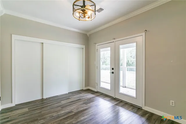 a view of an ocean and a yard