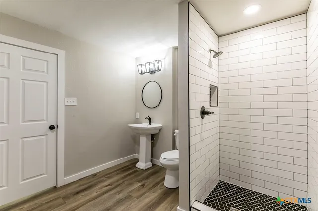 a view of lake with green space