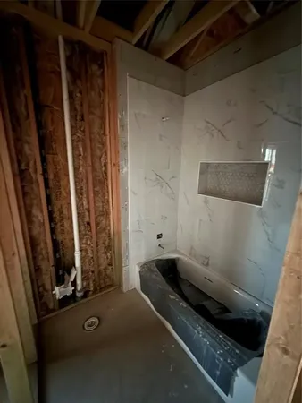 a view of room with garage