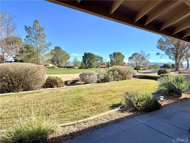 a view of a yard with snow on the road