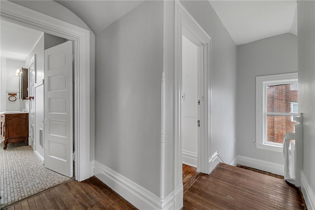 1630 State Avenue Coraopolis, PA 15108 - Photo 20 of 47 a view of a hallway with wooden floor and closet area