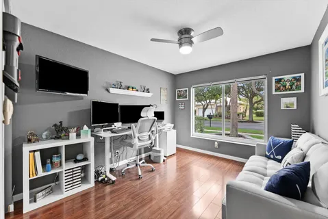 a utility room with a washing machine