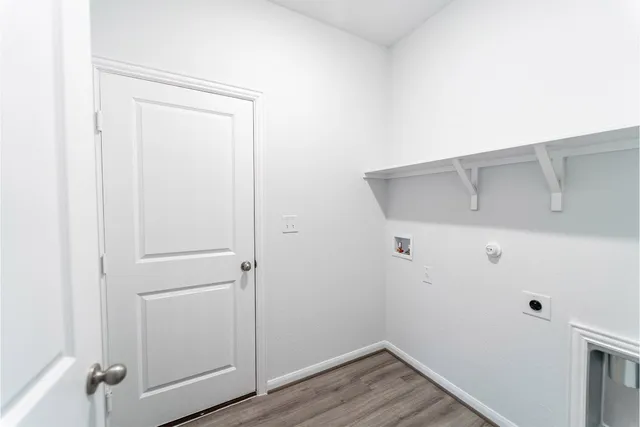 a view of small space with wooden floor