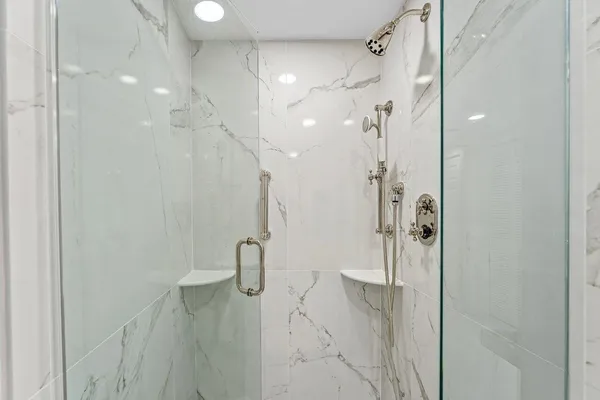 a bathroom with a shower