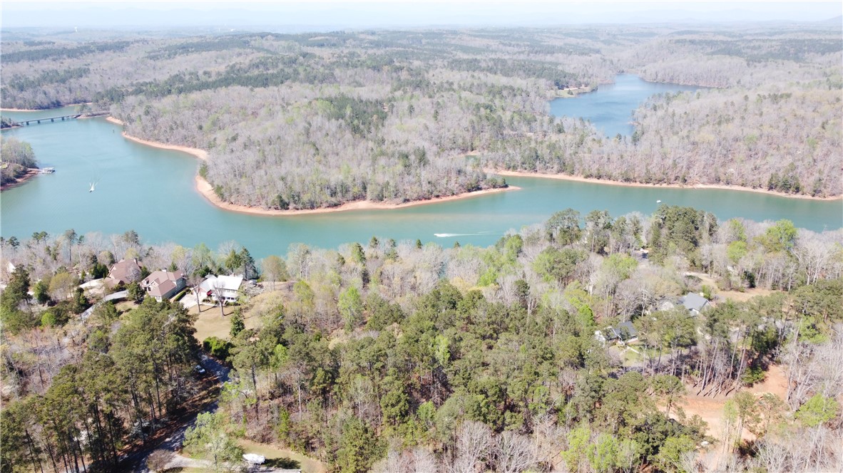 0 North Woodbury Road Seneca, SC 29672 - Photo 5 of 5 This elevated view captures homes nestled among abundant trees, overlooking the expansive lake.