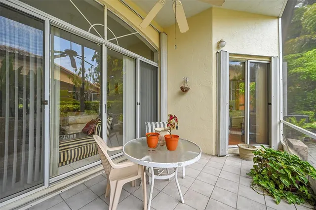 a outdoor space view with a seating space