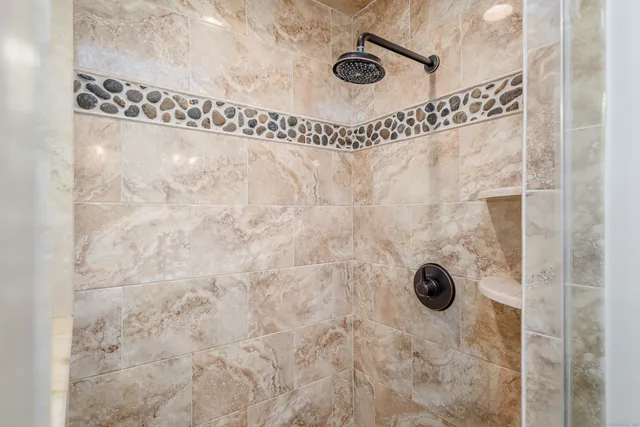 a bathroom with a shower