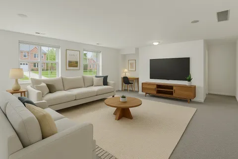 a view of a golf course with a garden