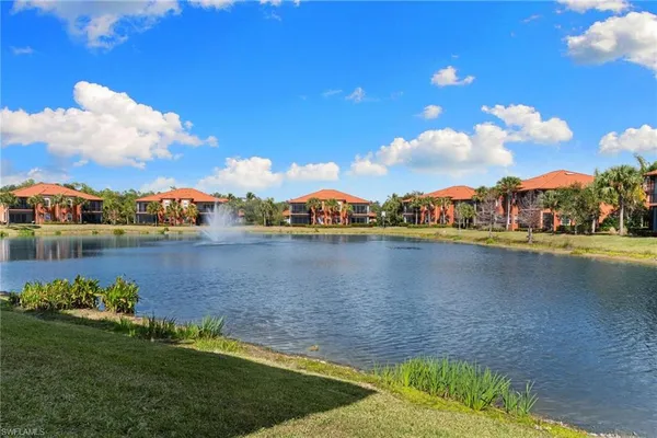a view of a lake with houses