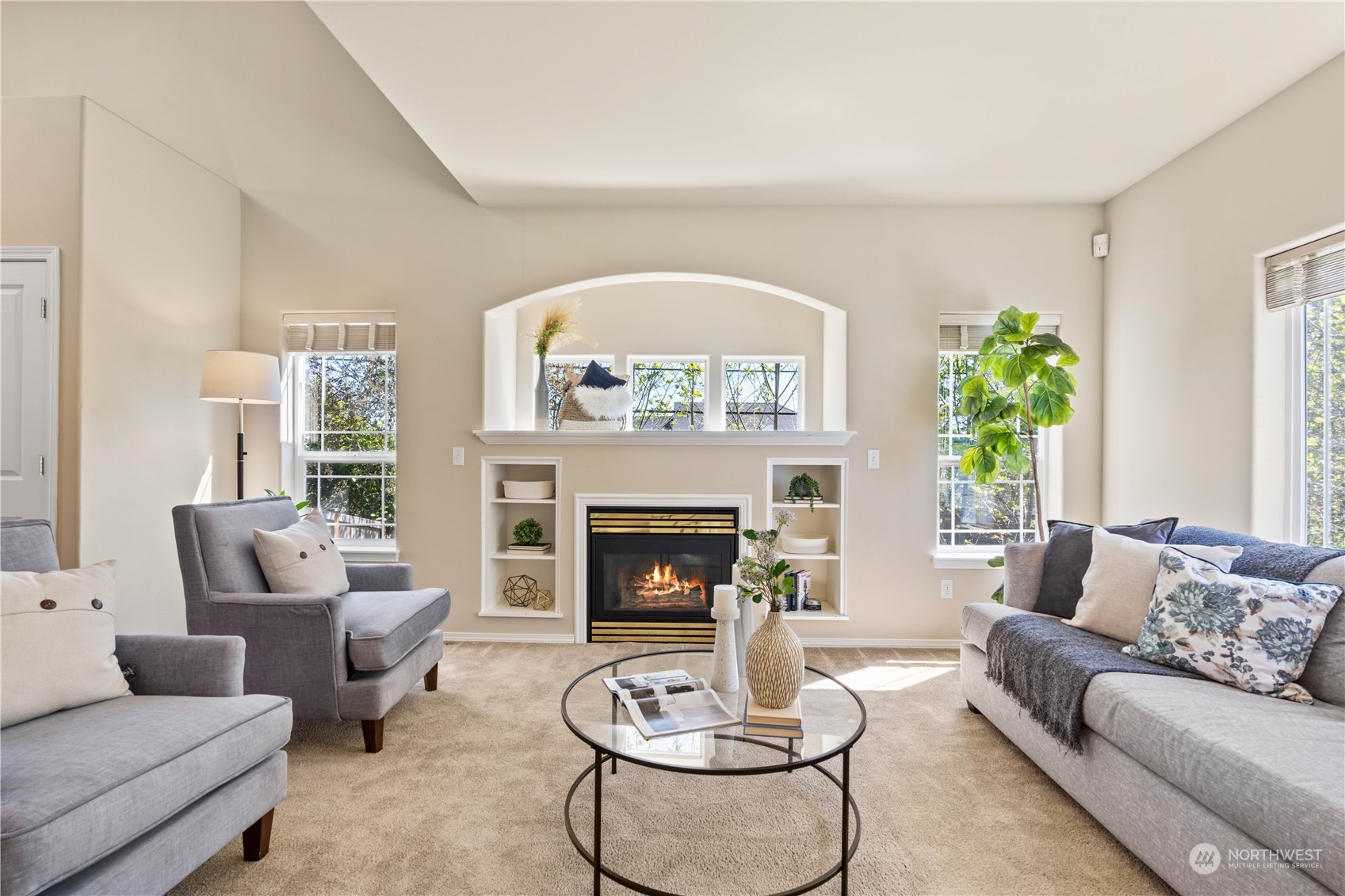 218 170th Place Southeast Bothell, WA 98012 - Photo 5 of 29 a living room with furniture and a fireplace