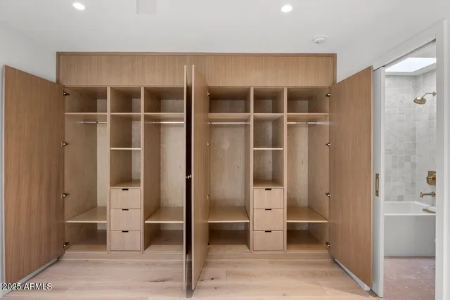 a view of a bathroom with shower