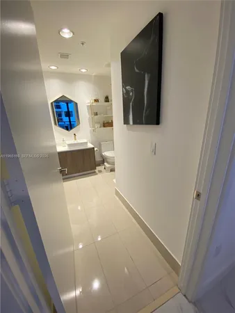 a view of a hallway with a elevator