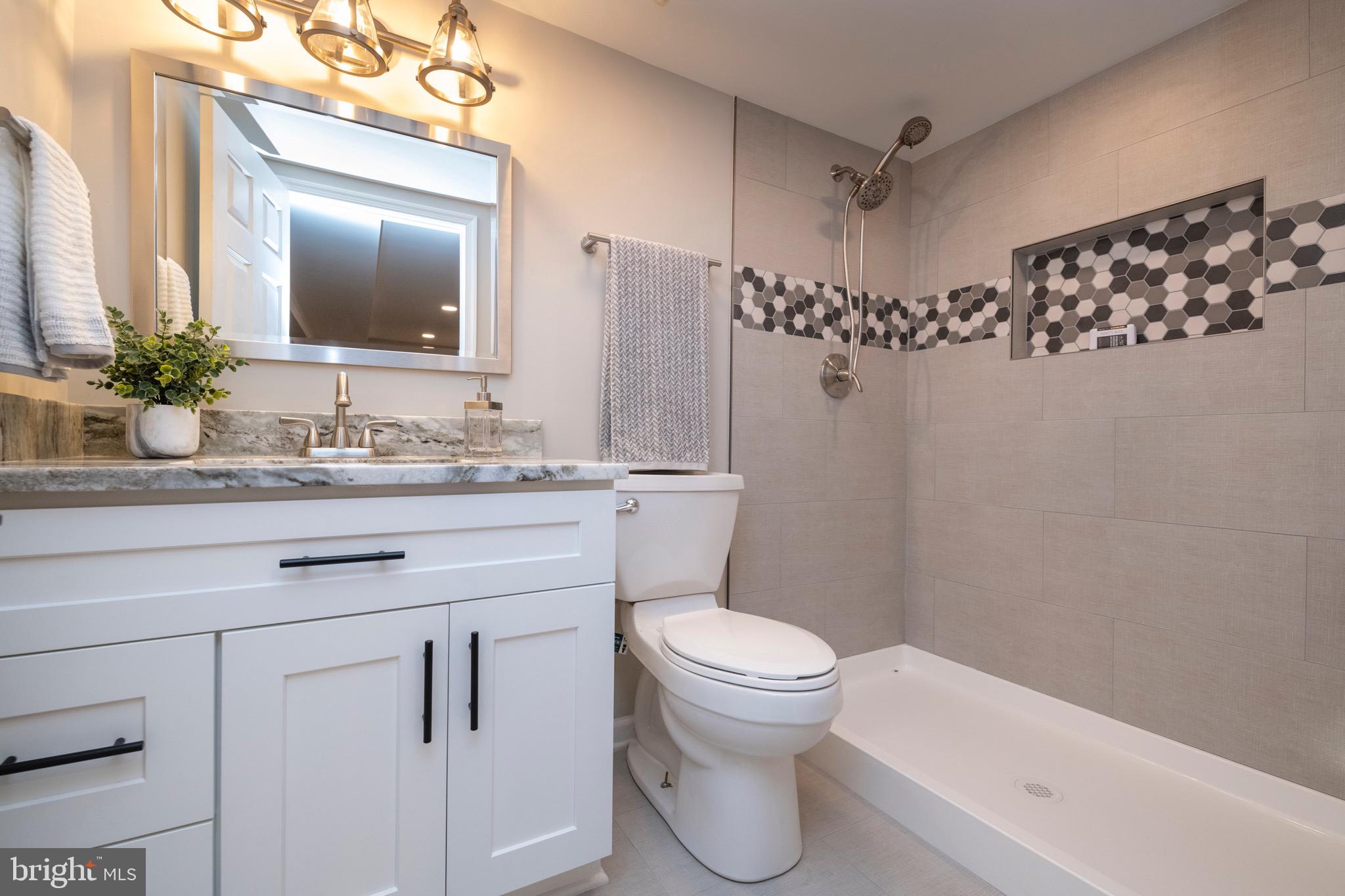 2210 Pot Spring Road Lutherville-Timonium, MD 21093 - Photo 41 of 59 Custom Tiled Lower Level Bath #3, with 5 FT Shower