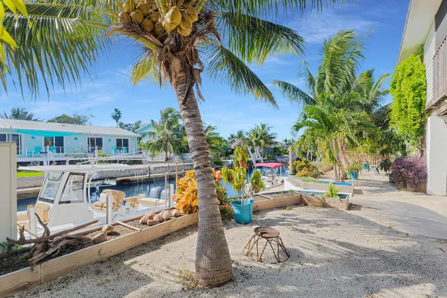 an outdoor space with seating