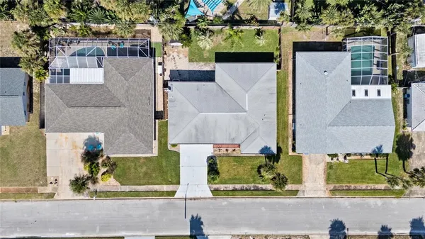 an aerial view of a building