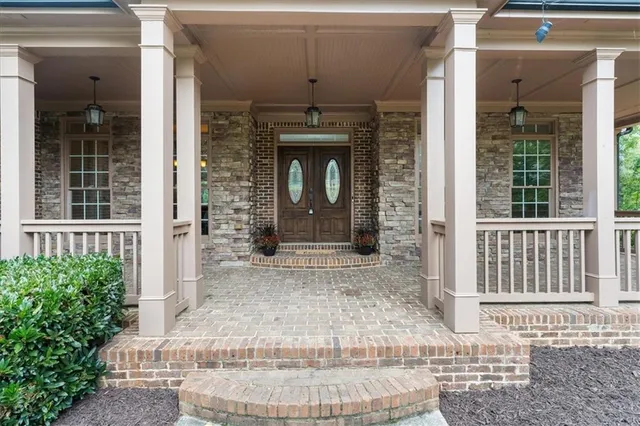 front view of a house with a porch