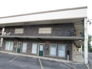 a front view of a building with entryway