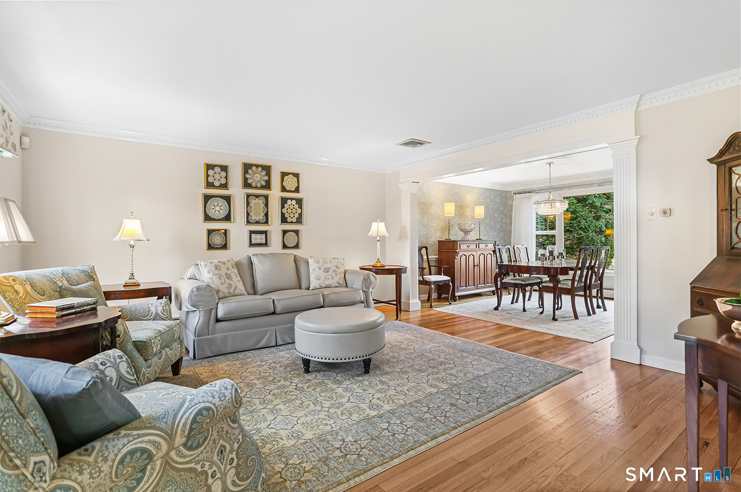 757 Galloping Hill Road Fairfield, CT 06824 - Photo 17 of 30 a living room with furniture and wooden floor