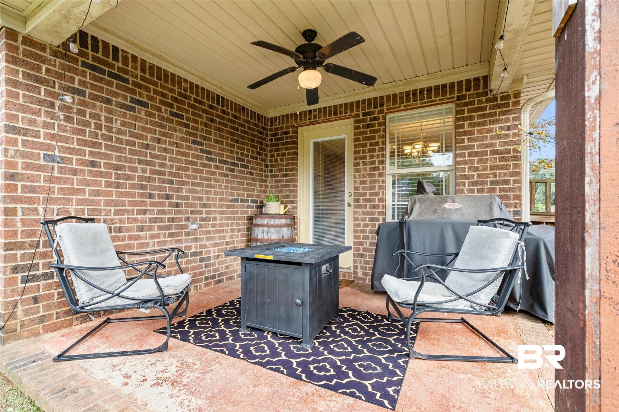 2855 Rebecca Drive West Mobile, AL 36618 - Photo 17 of 22 View of patio / terrace with ceiling fan and area for grilling
