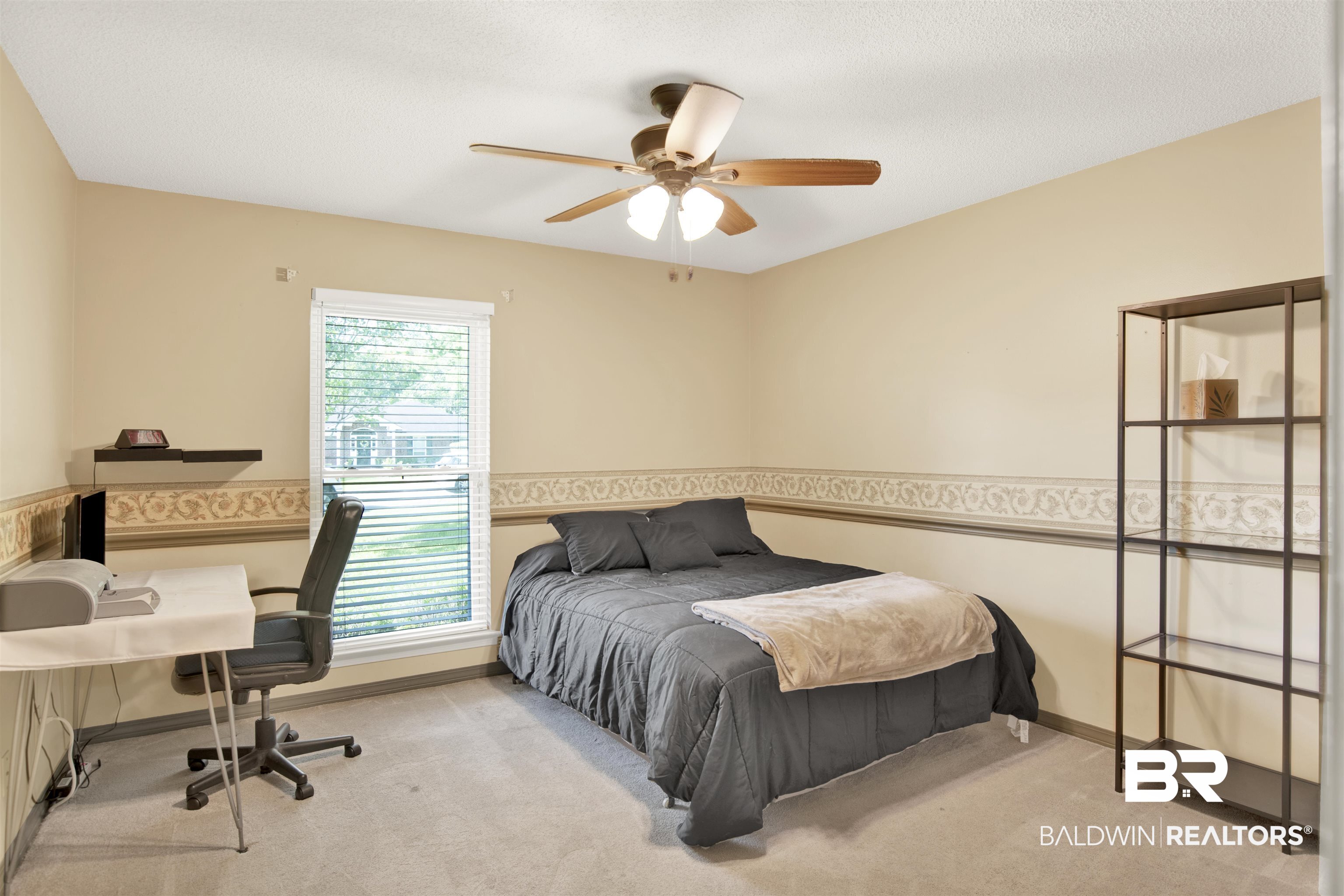 7431 Summer Court Mobile, AL 36695 - Photo 20 of 37 Carpeted bedroom with an office area, baseboards, and ceiling fan