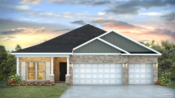 front view of a house with a yard