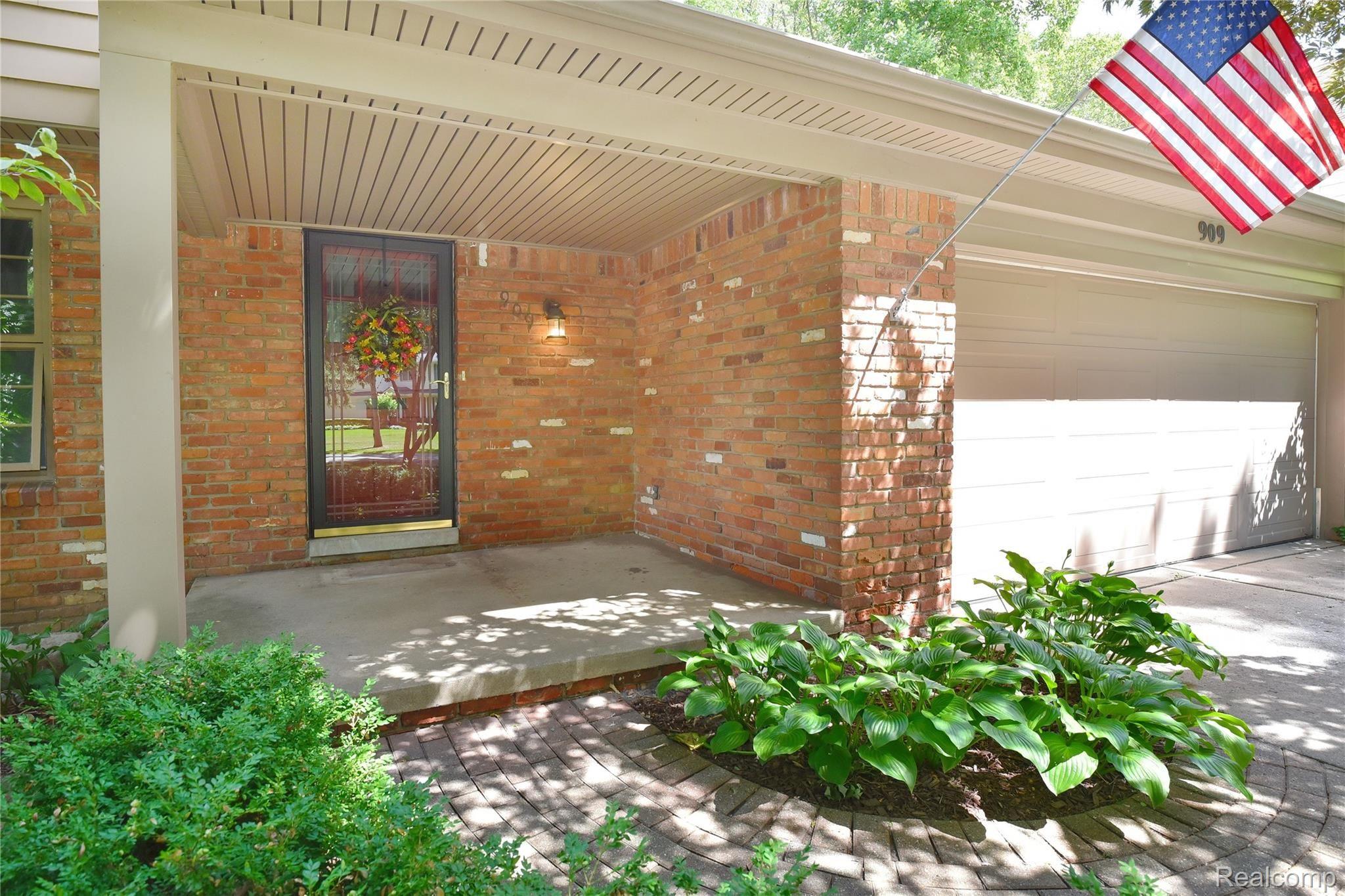 Welcome! Covered Front Porch w/Brick Paver Walkway, Double Driveway