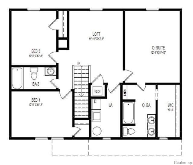 954 Rabbit Run Road Carleton, MI 48117 - Photo 3 of 3 1802 2-Car - Floor Plan - BROCHURE - GRP1-ELEV A-2ND FLOOR PLAN.jpg