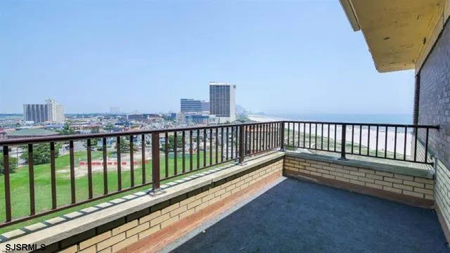 a view of city from a balcony