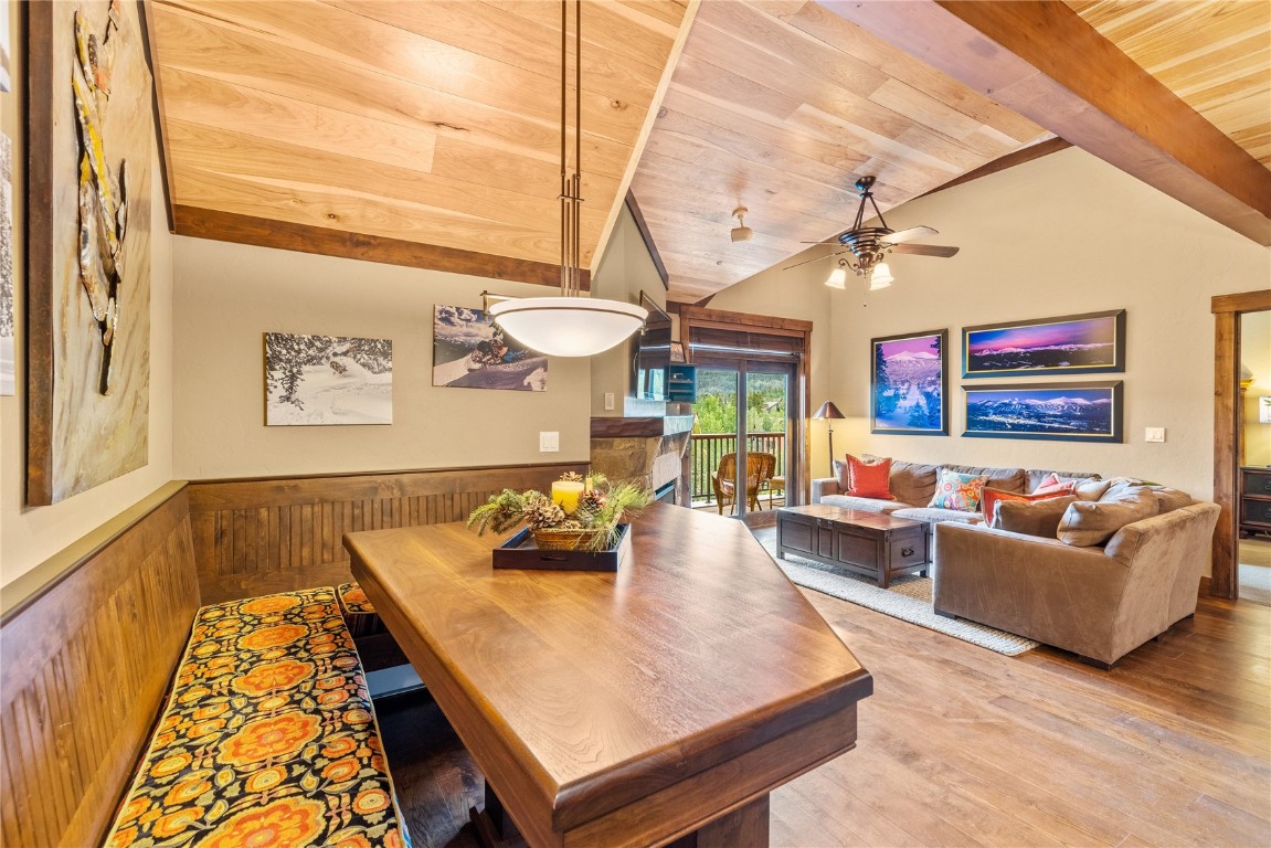 600 Columbine Road, Unit 5407 Breckenridge, CO 80424 - Photo 12 of 29 a living room with furniture and a wooden floor