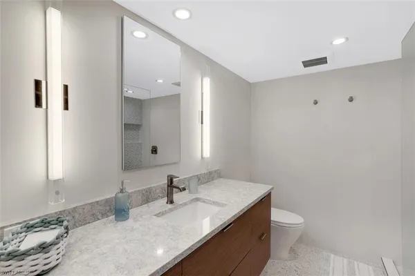 a living room with furniture