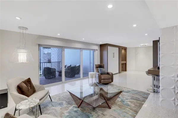 a living room with furniture