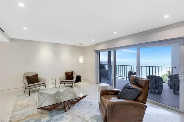 a living room with furniture