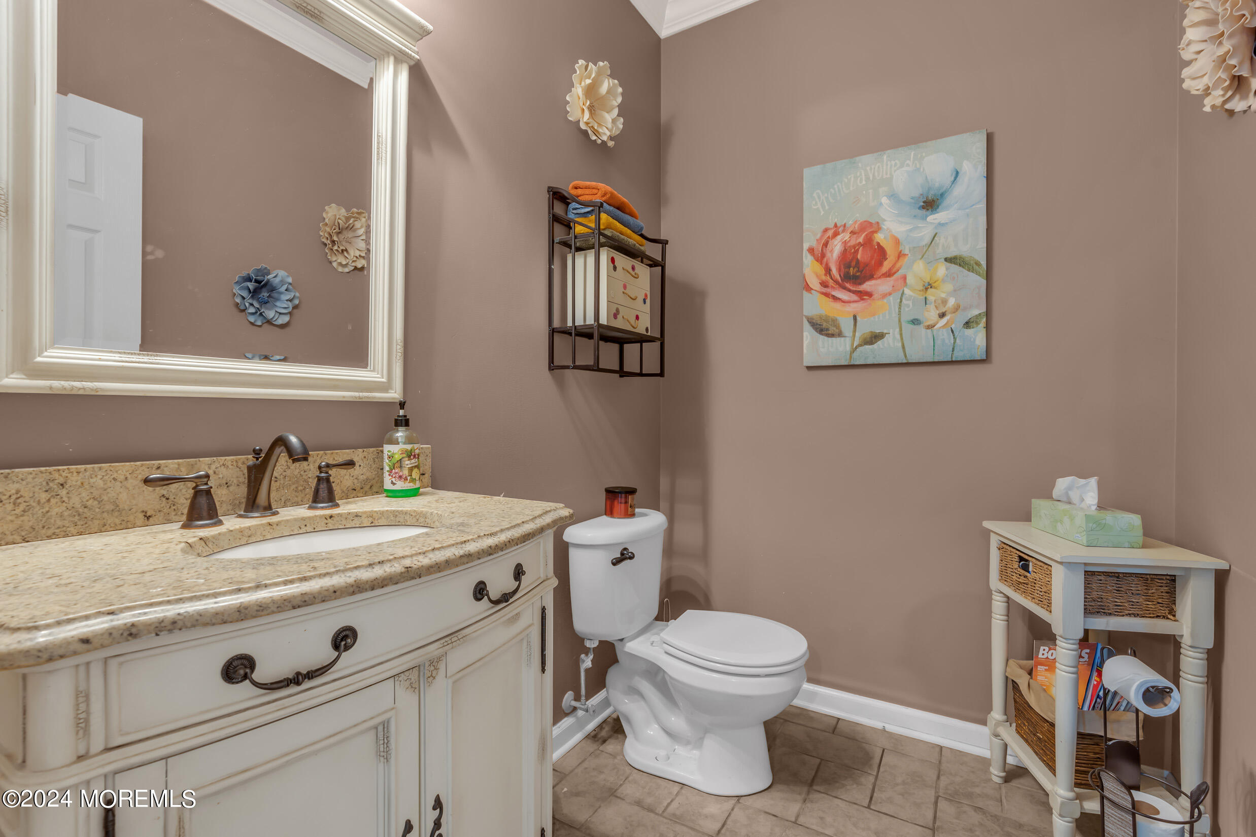 24 Ryjac Court Brick, NJ 08724 - Photo 25 of 57 a bathroom with a granite countertop sink mirror vanity and toilet