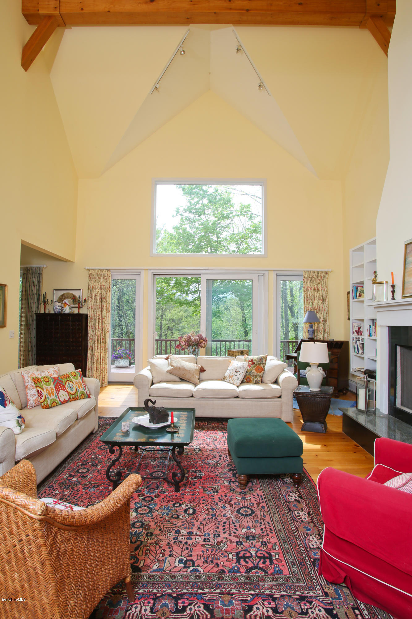 238 Rossiter Road Richmond, MA 01254 - Photo 11 of 41 a living room with furniture and a floor to ceiling window