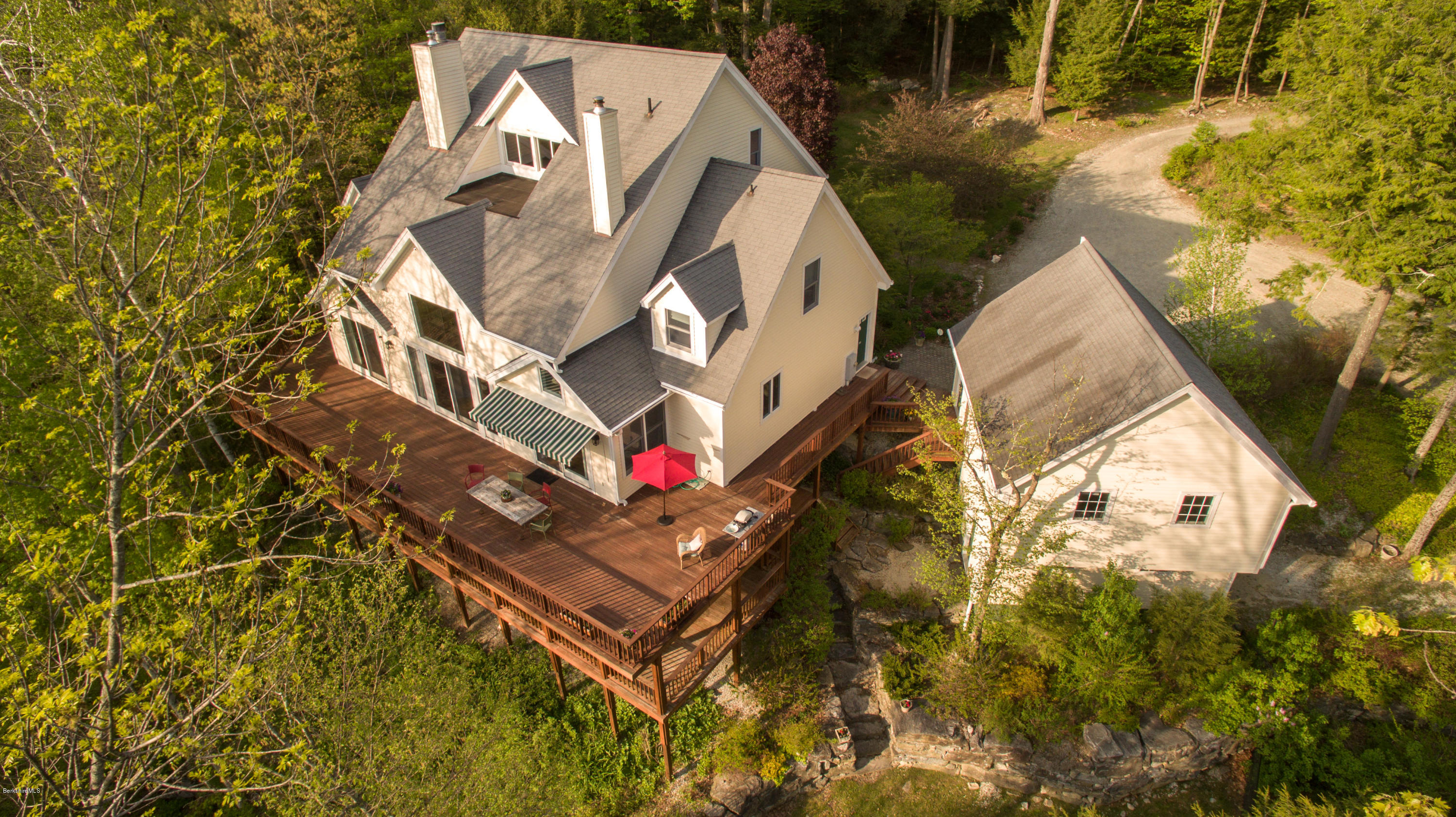 238 Rossiter Road Richmond, MA 01254 - Photo 5 of 41 an aerial view of a house with a yard and parking