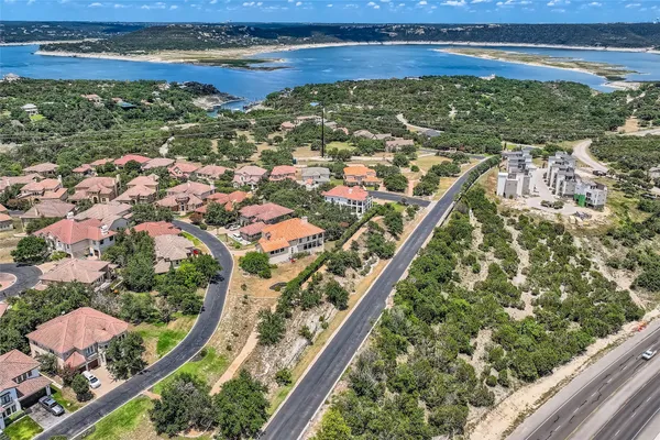 a aerial view of a house with a garden