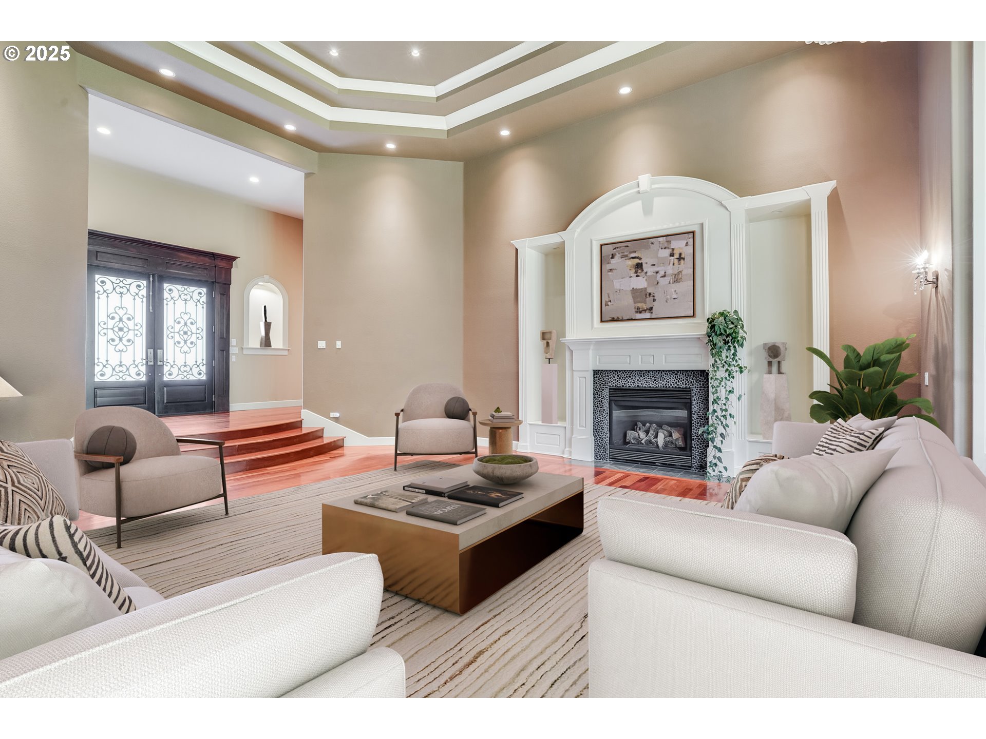 9309 Northwest Finzer Court Portland, OR 97229 - Photo 4 of 43 a living room with furniture and a fireplace