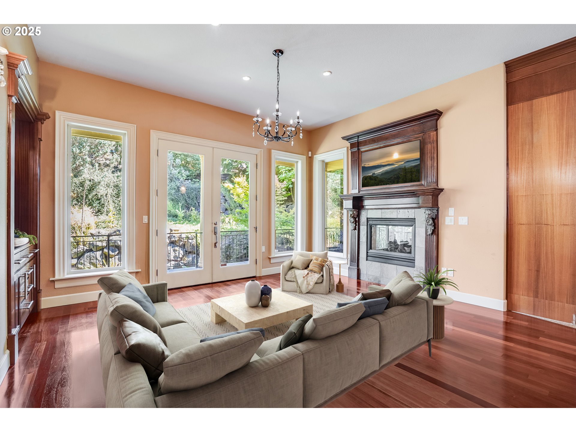 9309 Northwest Finzer Court Portland, OR 97229 - Photo 6 of 43 a living room with furniture large window and wooden floor
