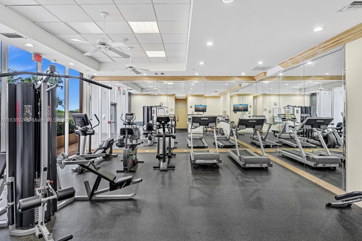 8855 Collins Avenue, Unit 2F Surfside, FL 33154 - Photo 71 of 79 a view of a room with gym equipment
