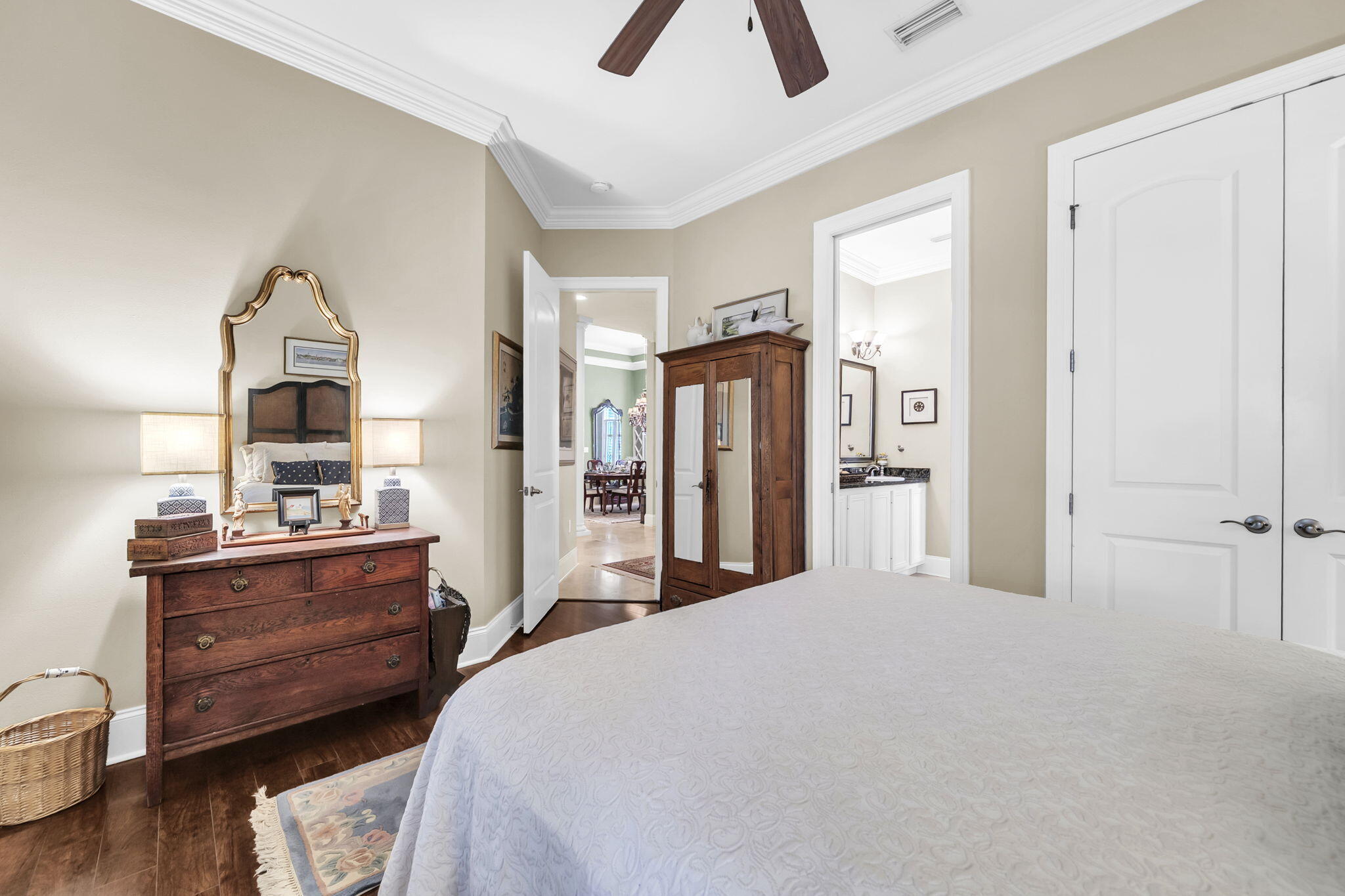 4470 Stonebridge Road Destin, FL 32541 - Photo 40 of 114 a bedroom with a bed and a flat tv screen on dresser