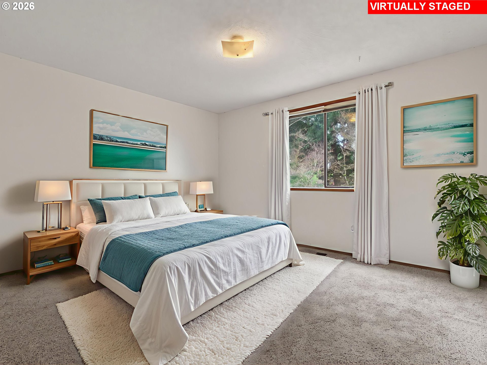 6805 Southwest 180th Avenue Beaverton, OR 97007 - Photo 18 of 29 a bedroom with a bed and a painting on the wall
