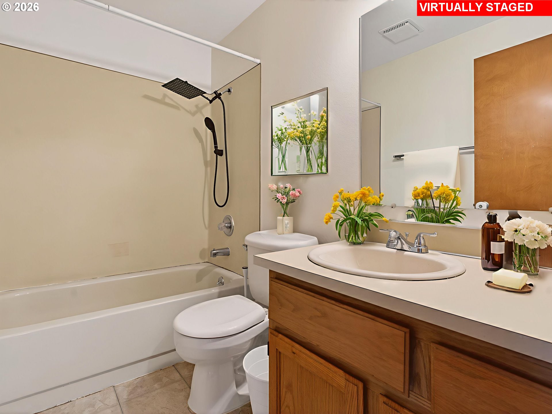 6805 Southwest 180th Avenue Beaverton, OR 97007 - Photo 20 of 29 a bathroom with a sink a toilet and shower