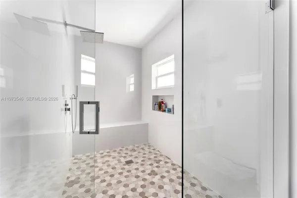 a bathroom with a shower