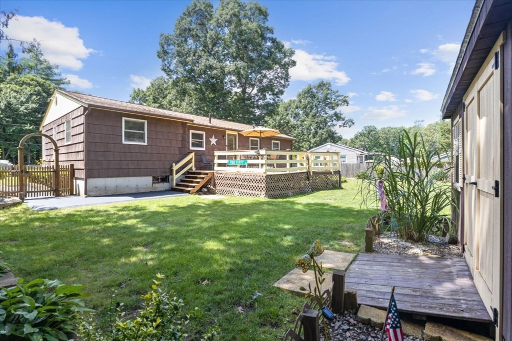 83 Brookside Road Rockland, MA 02370 - Photo 29 of 31 a view of backyard with deck and garden