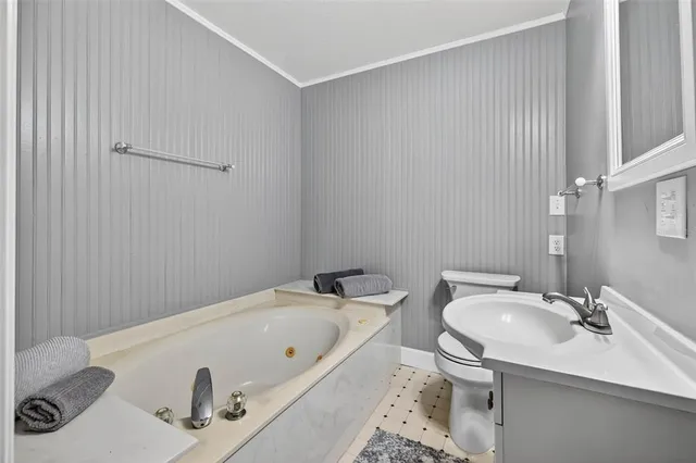 a view of a back yard from a balcony