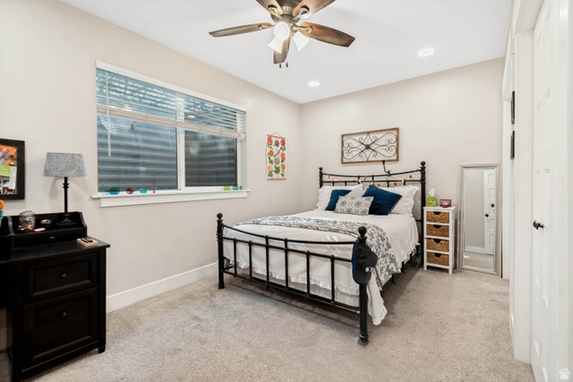 332 South 500 West Payson, UT 84651 - Photo 28 of 50 Recessed lighting and a ceiling fan fixture complement the light neutral walls