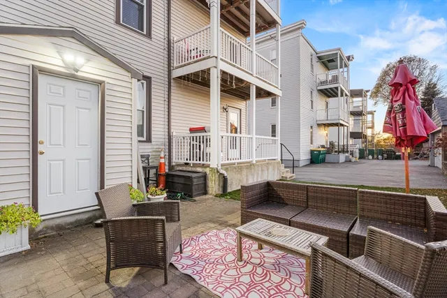 a front view of a building with street