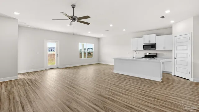 an empty room with windows