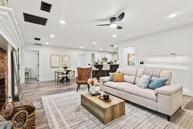 a living room with furniture